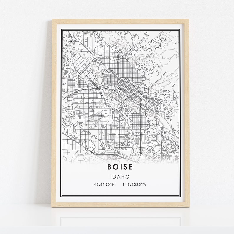 Boise Map Print Poster Canvas Idaho Map Print Poster Canvas - Etsy