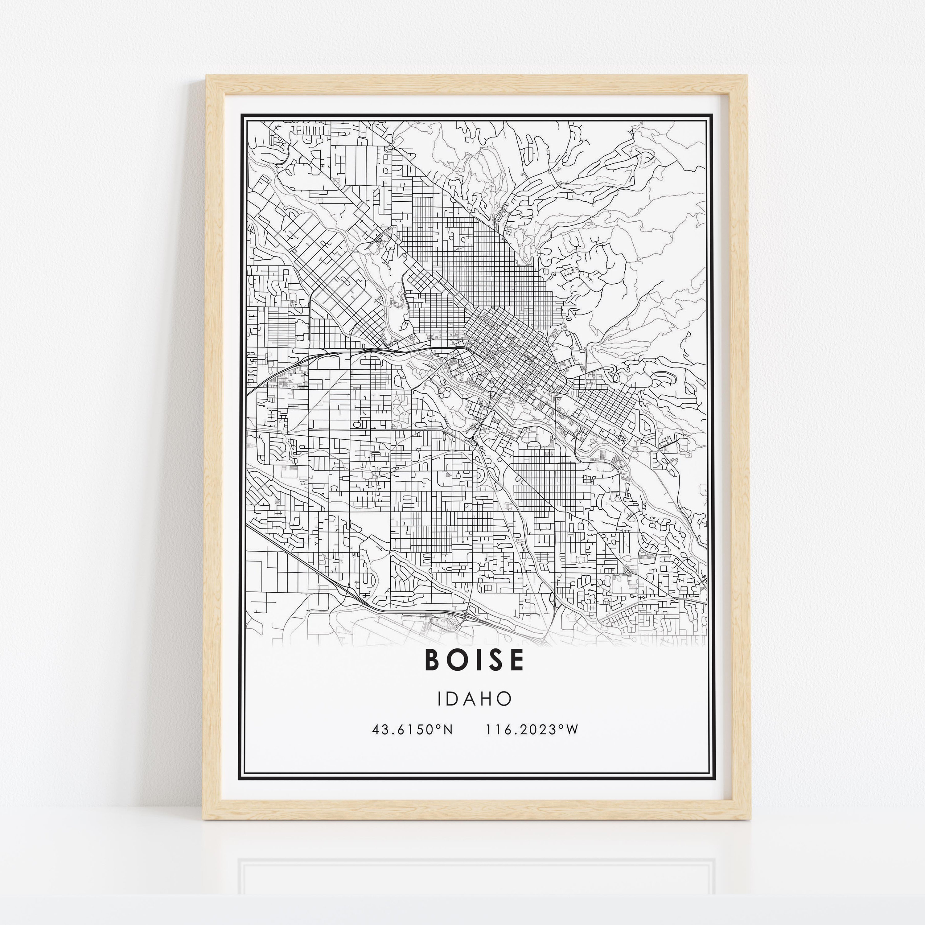 Boise Map Print Poster Canvas Idaho Map Print Poster Canvas - Etsy