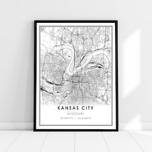 Kansas City map print poster canvas | Missouri map print poster canvas | Kansas City city map print poster canvas