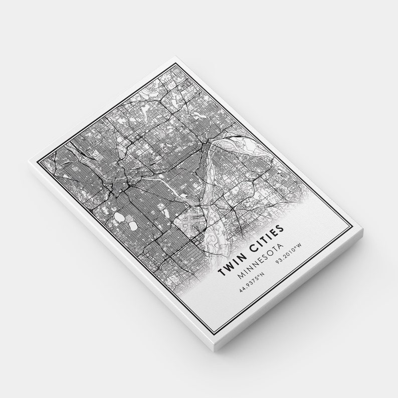 Twin Cities Map Print Poster Canvas Twin Cities Map Print - Etsy