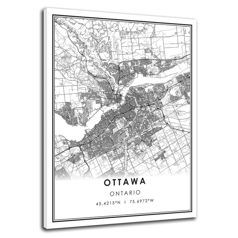 Ottawa map print poster canvas Ottawa city map print poster Etsy