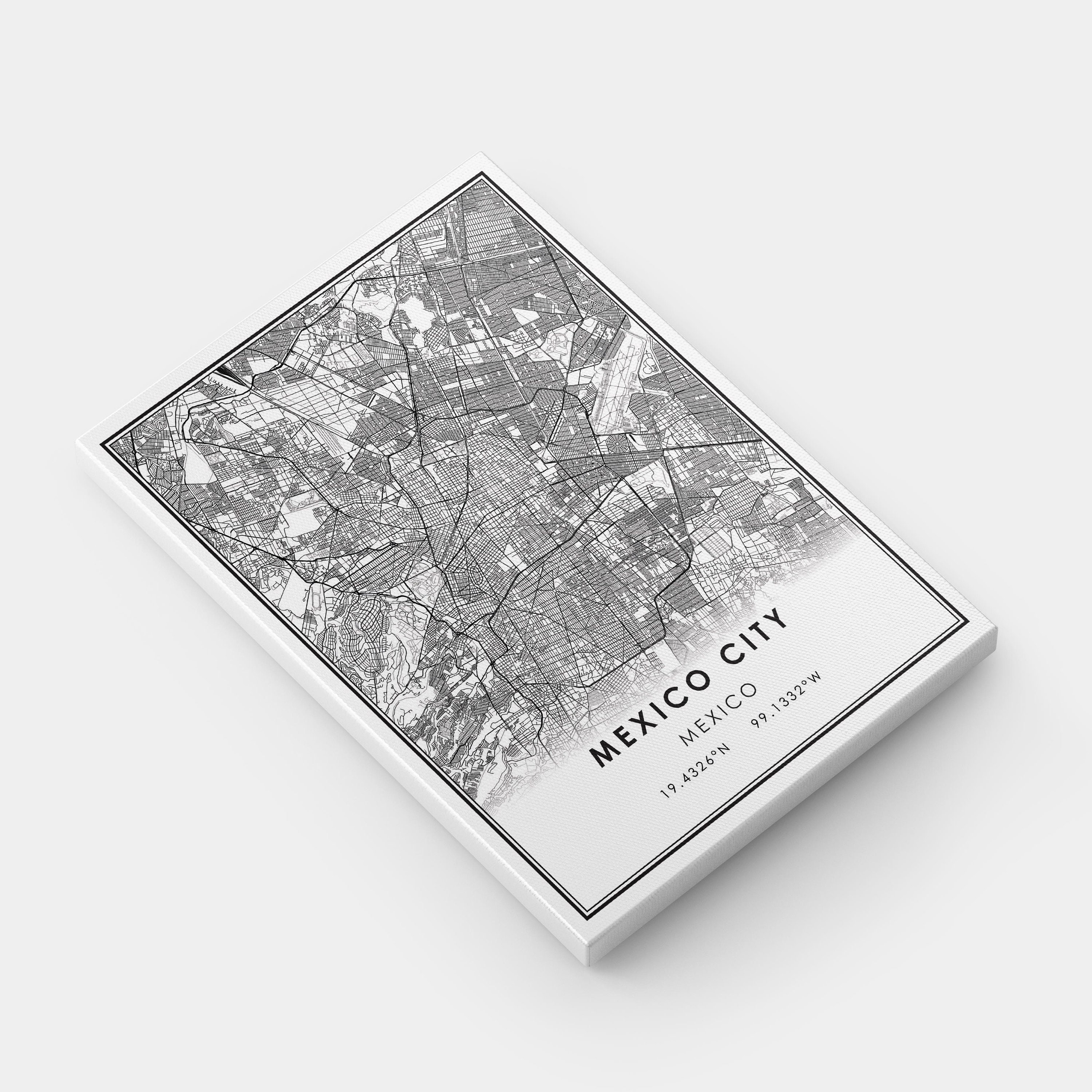 Mexico City Map Print Poster Canvas Mexico Map Print Poster - Etsy