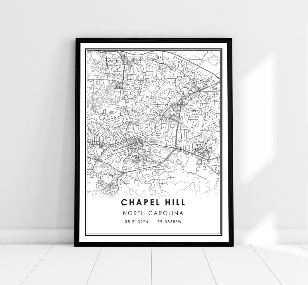 Chapel Hill Map Print Poster Canvas | North Carolina Map Print Poster ...