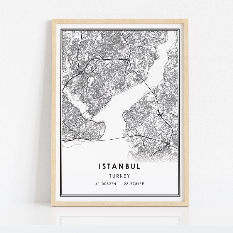 Istanbul map print poster canvas Istanbul road map print poster canvas image 2