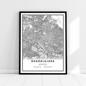 Guadalajara map print poster canvas Mexico map print poster canvas Guadalajara city map print poster canvas image 1