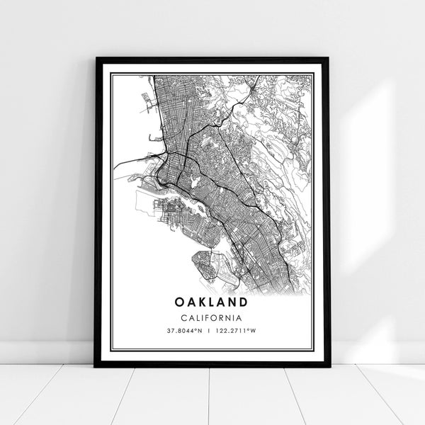 Oakland map print poster canvas | California map print poster canvas | Oakland city map print poster canvas