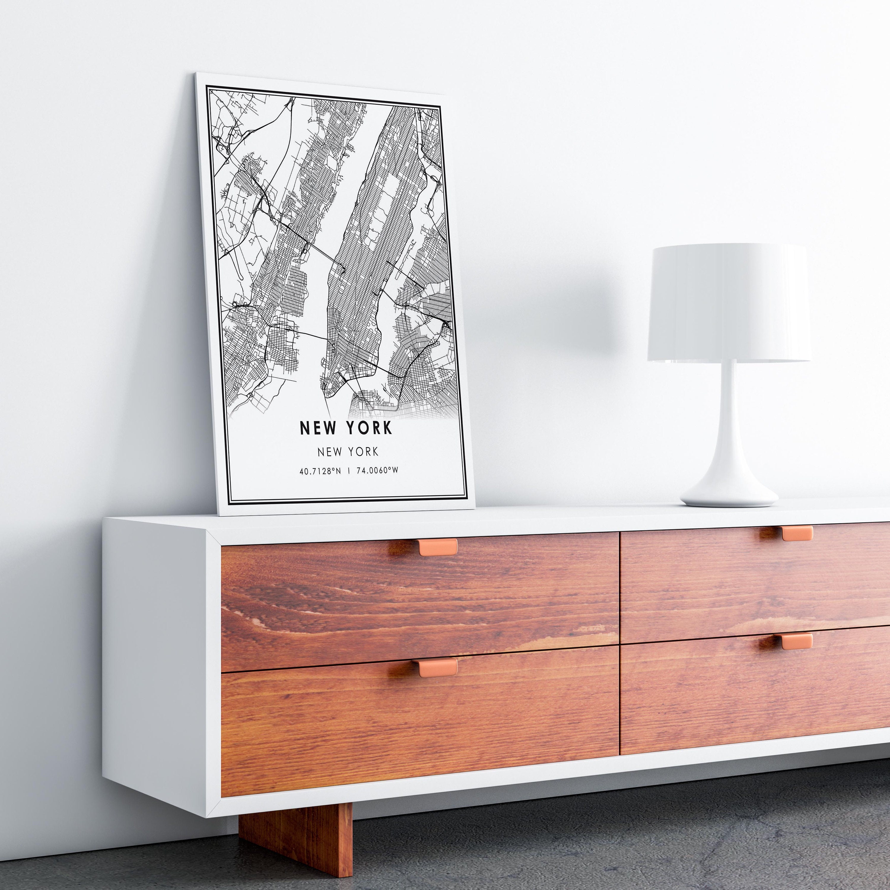 Discover New York map print poster canvas | New York city map print poster canvas Poster