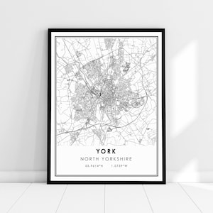 York England map print poster canvas | York England map print poster canvas | York England city map print poster canvas