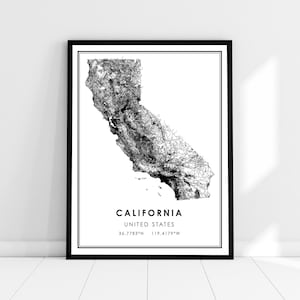 California United States map print poster canvas | California United States road map print poster canvas