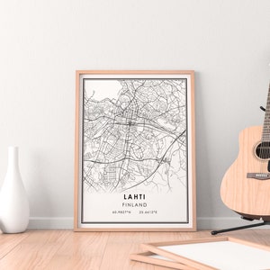 Lahti Finland map print poster canvas Lahti Finland map print poster canvas Lahti Finland city map print poster canvas image 3