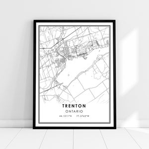 Trenton map print poster canvas | Ontario map print poster canvas | Trenton city map print poster canvas