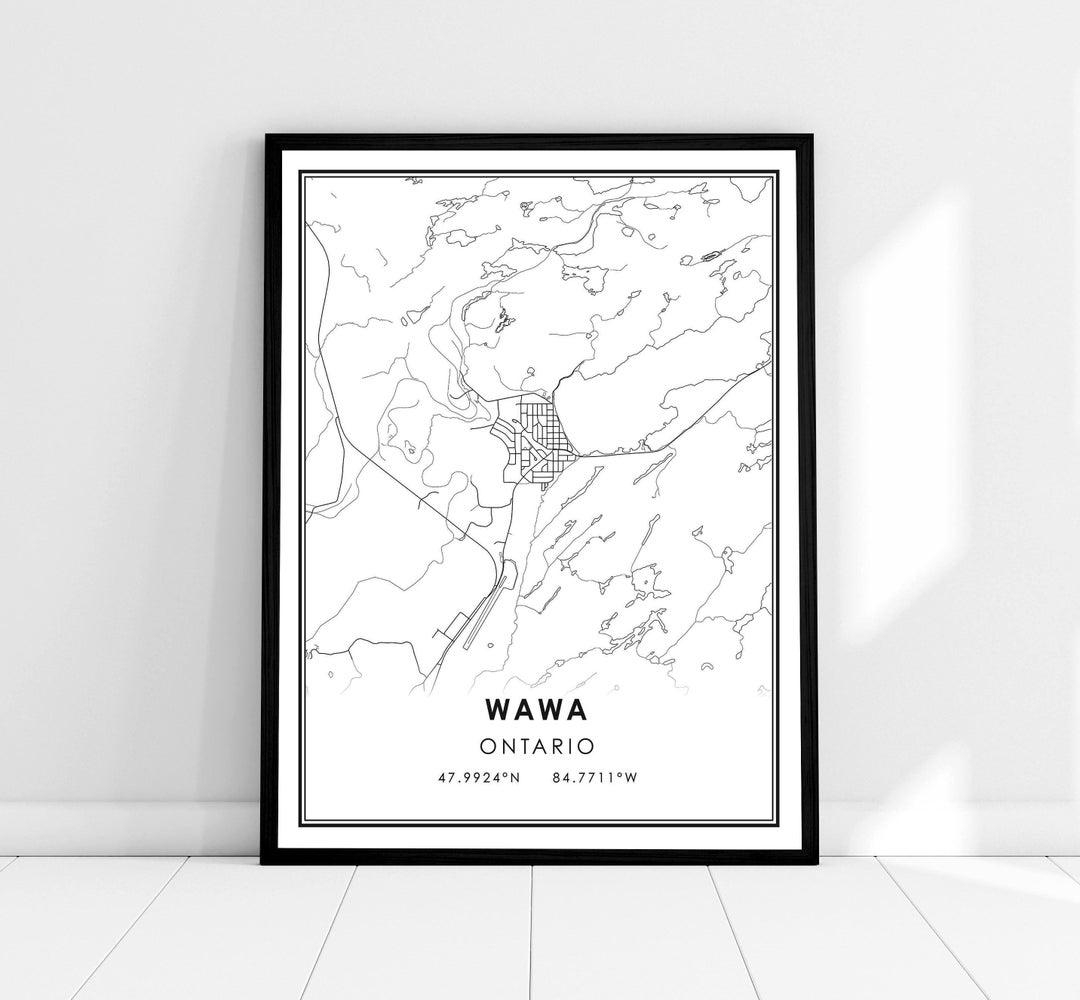 Wawa Map Print Poster Canvas Ontario Map Print Poster Canvas Etsy