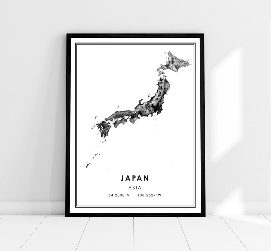 Japan Map Print Poster Canvas Japan Road Map Print Poster Canvas Etsy