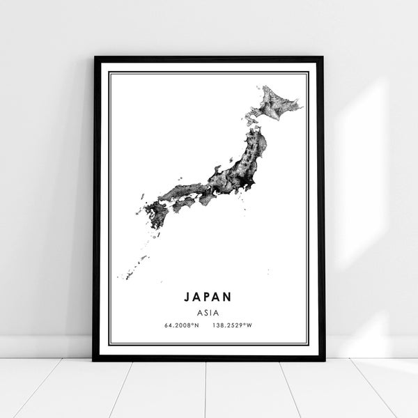 Japan map print poster canvas | Japan road map print poster canvas