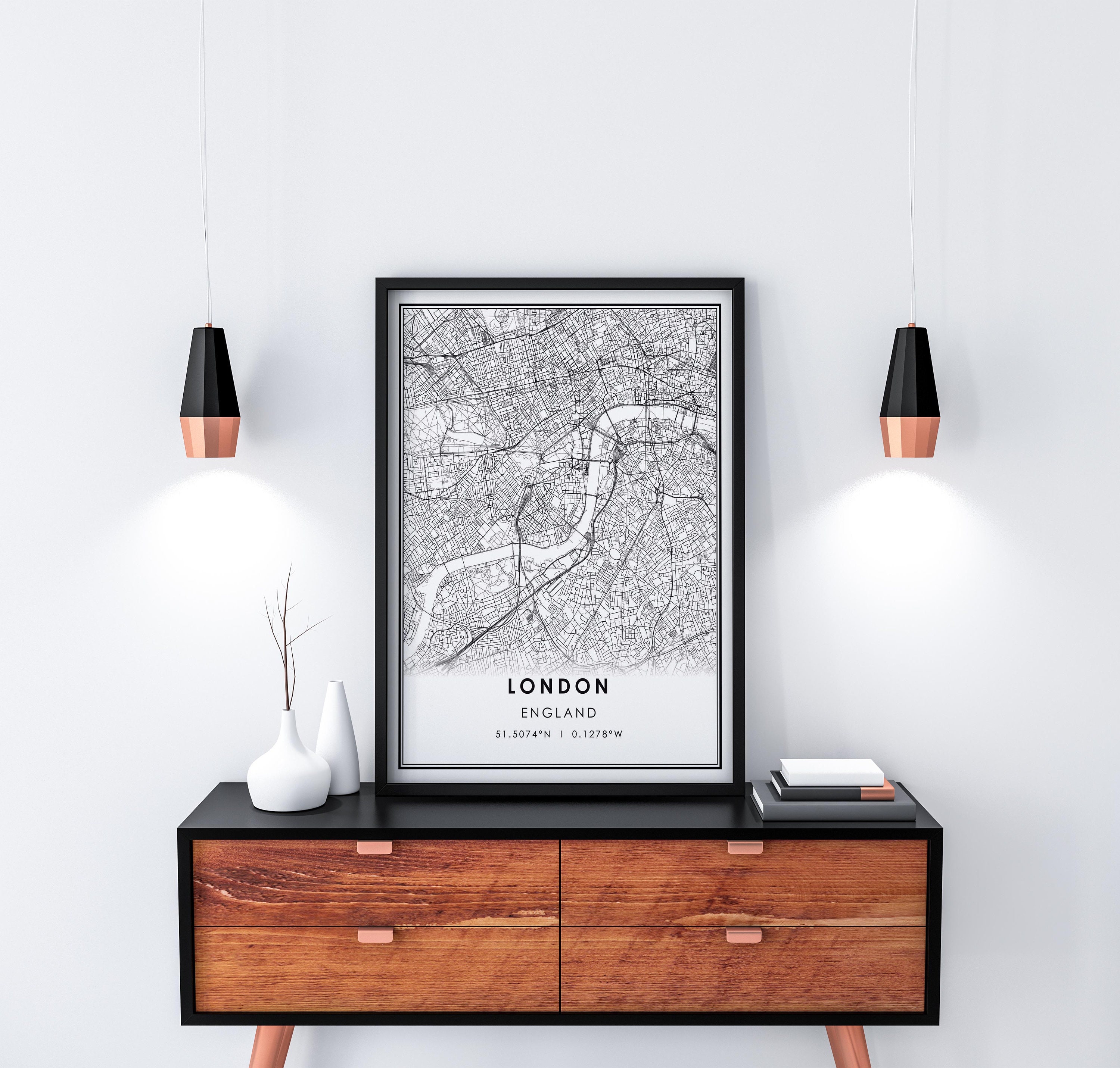 Discover London map print poster canvas | England map print poster canvas