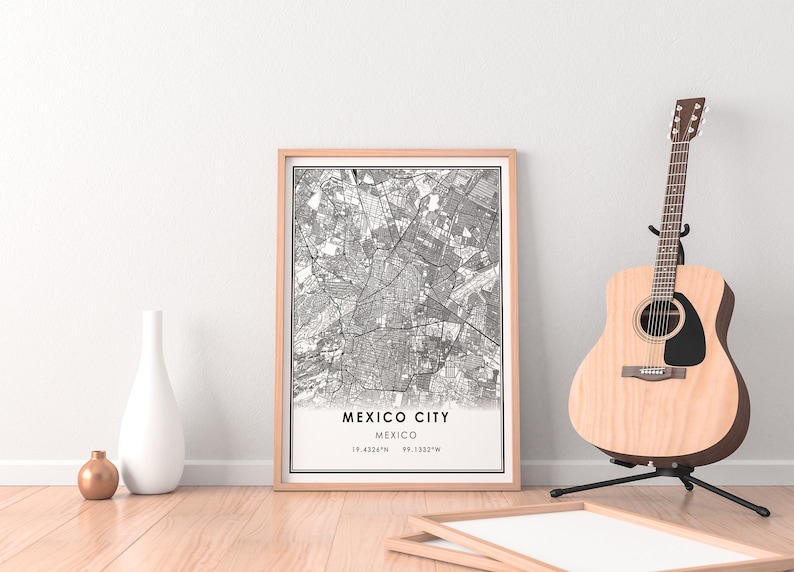 Mexico City Map Print Poster Canvas Mexico Map Print Poster - Etsy