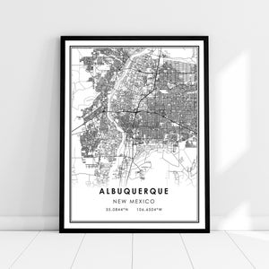 Albuquerque map print poster canvas | New Mexico map print poster canvas | Albuquerque city map print poster canvas