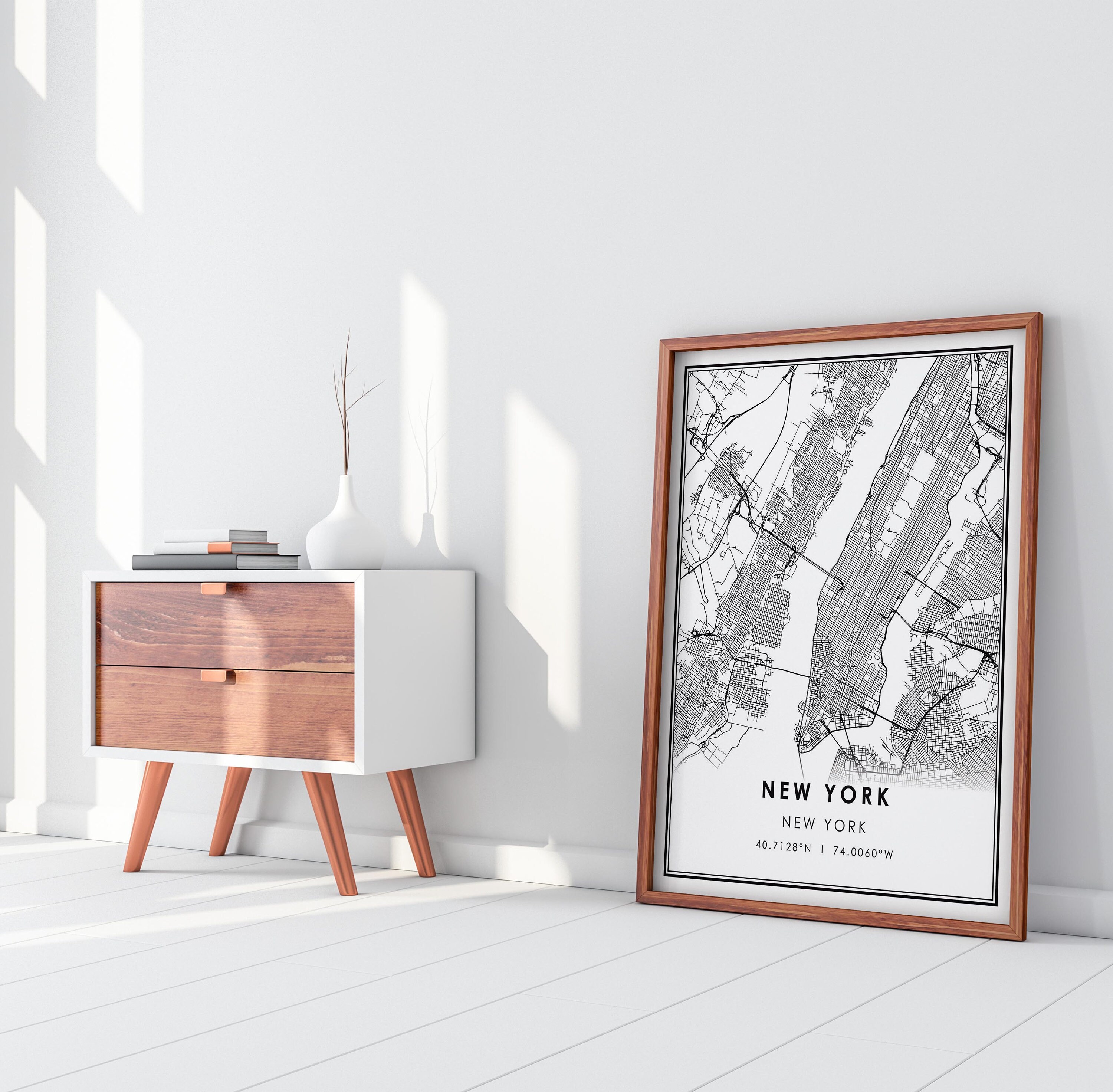 Discover New York map print poster canvas | New York city map print poster canvas Poster