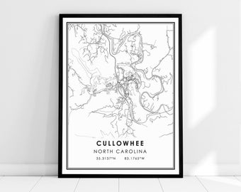 Cullowhee Map Canvas - Etsy