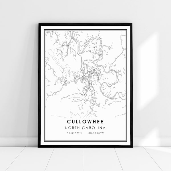 Cullowhee Map Print Etsy