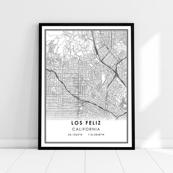 Los Feliz Map Canvas - Etsy