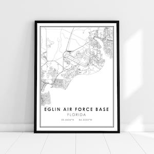 Eglin Airforce Base map print poster canvas | Florida map print poster canvas | Eglin Airforce Base Island city map print poster canvas