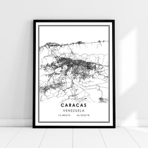 Caracas map print poster canvas | Venezuela map print poster canvas | Caracas city map print poster canvas
