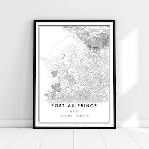 Port Au Prince map print poster canvas | Haiti map print poster canvas | Port Au Prince city map print poster canvas
