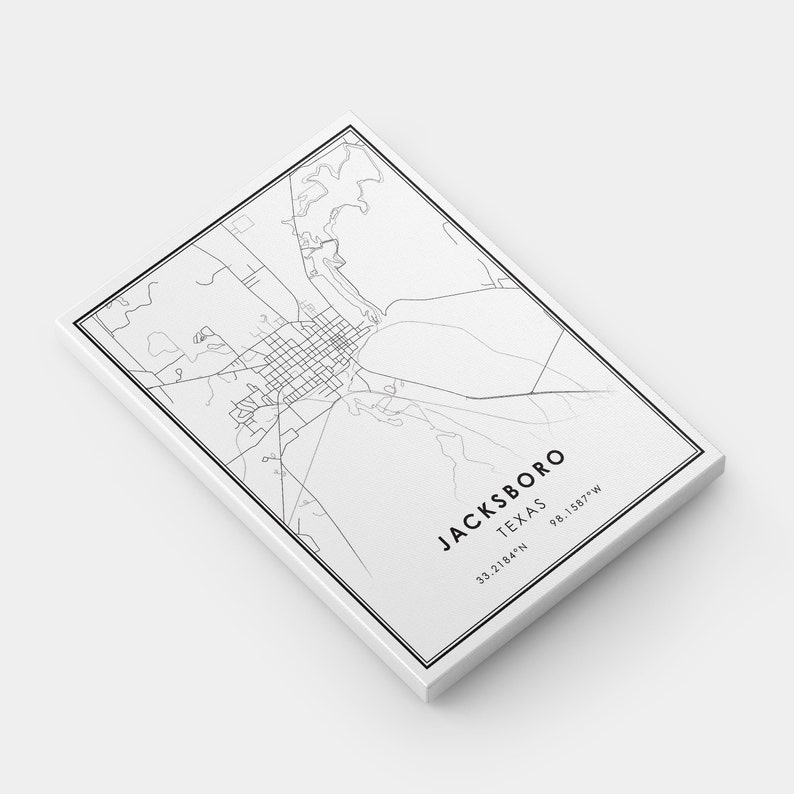 Jacksboro Map Print Poster Canvas Texas Map Print Poster Etsy