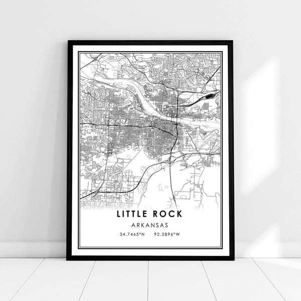 Little Rock map print poster canvas | Arkansas map print poster canvas | Little Rock city map print poster canvas