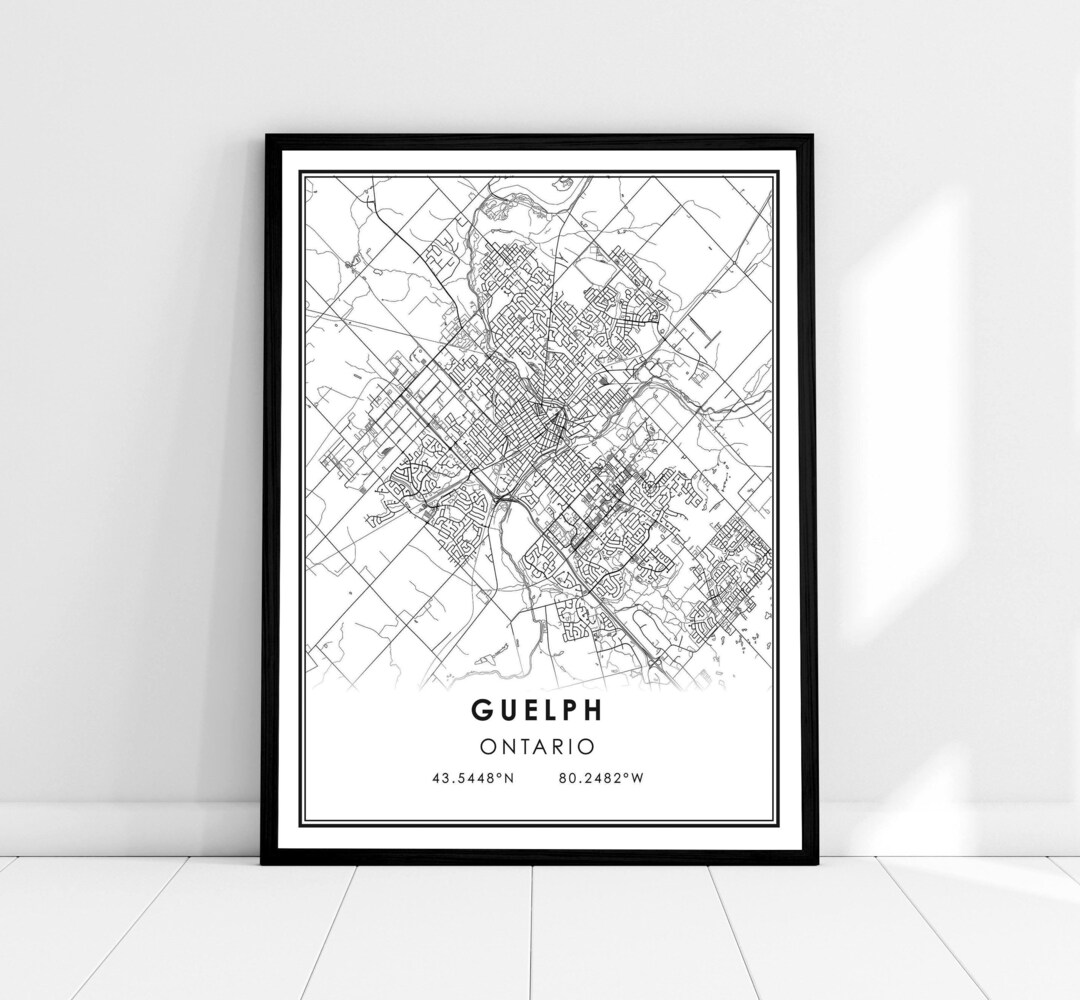 Guelph map print poster canvas Ontario map print poster Etsy.de