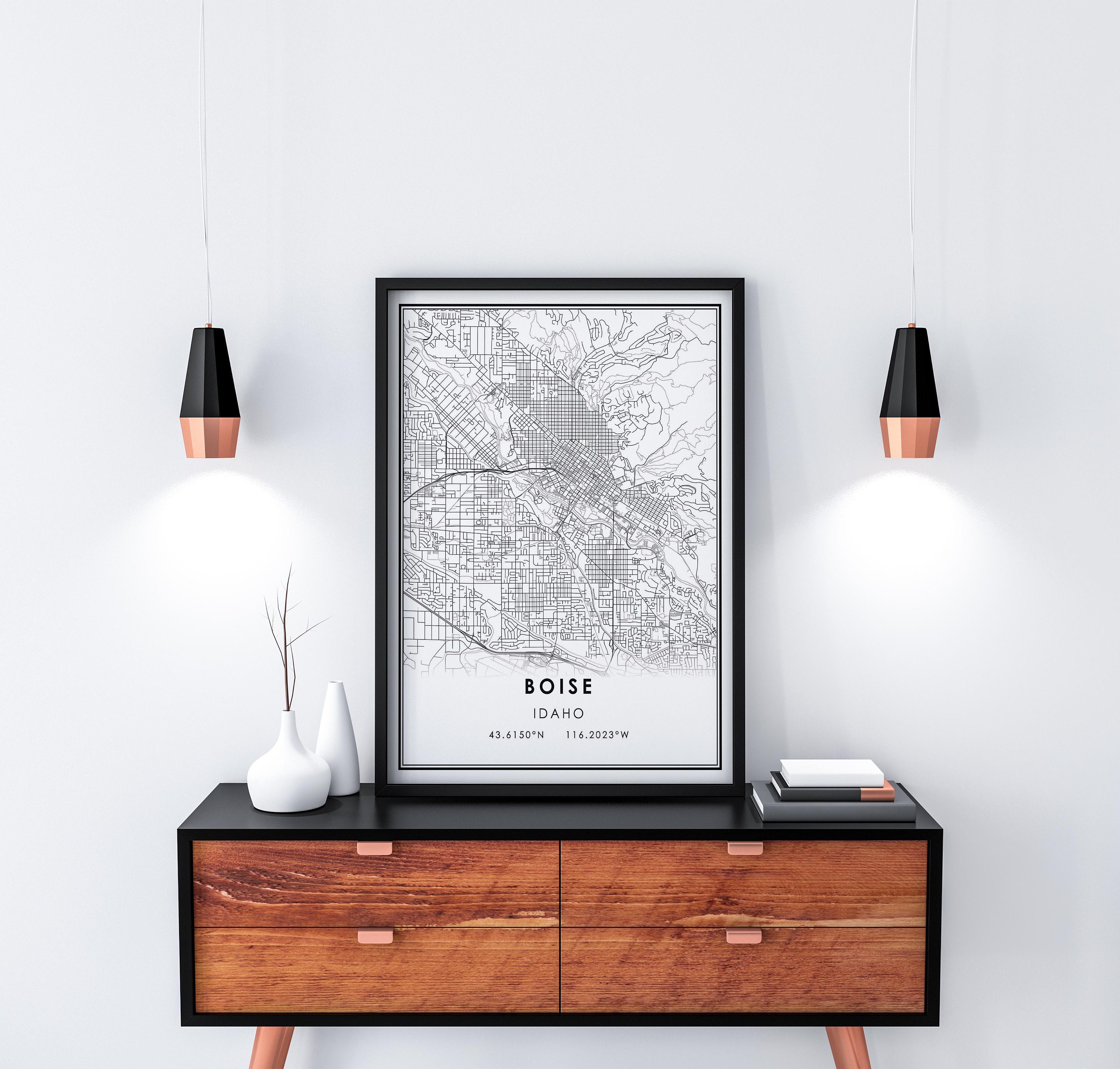 Boise Map Print Poster Canvas Idaho Map Print Poster Canvas - Etsy