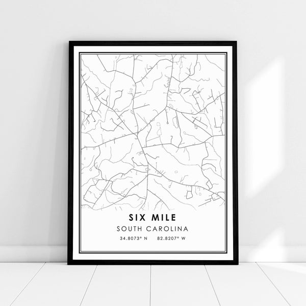 Six Mile Map Print Etsy