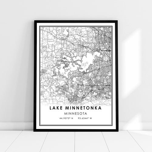 Lake Minnesota Physical Depth Map PRINT Etsy