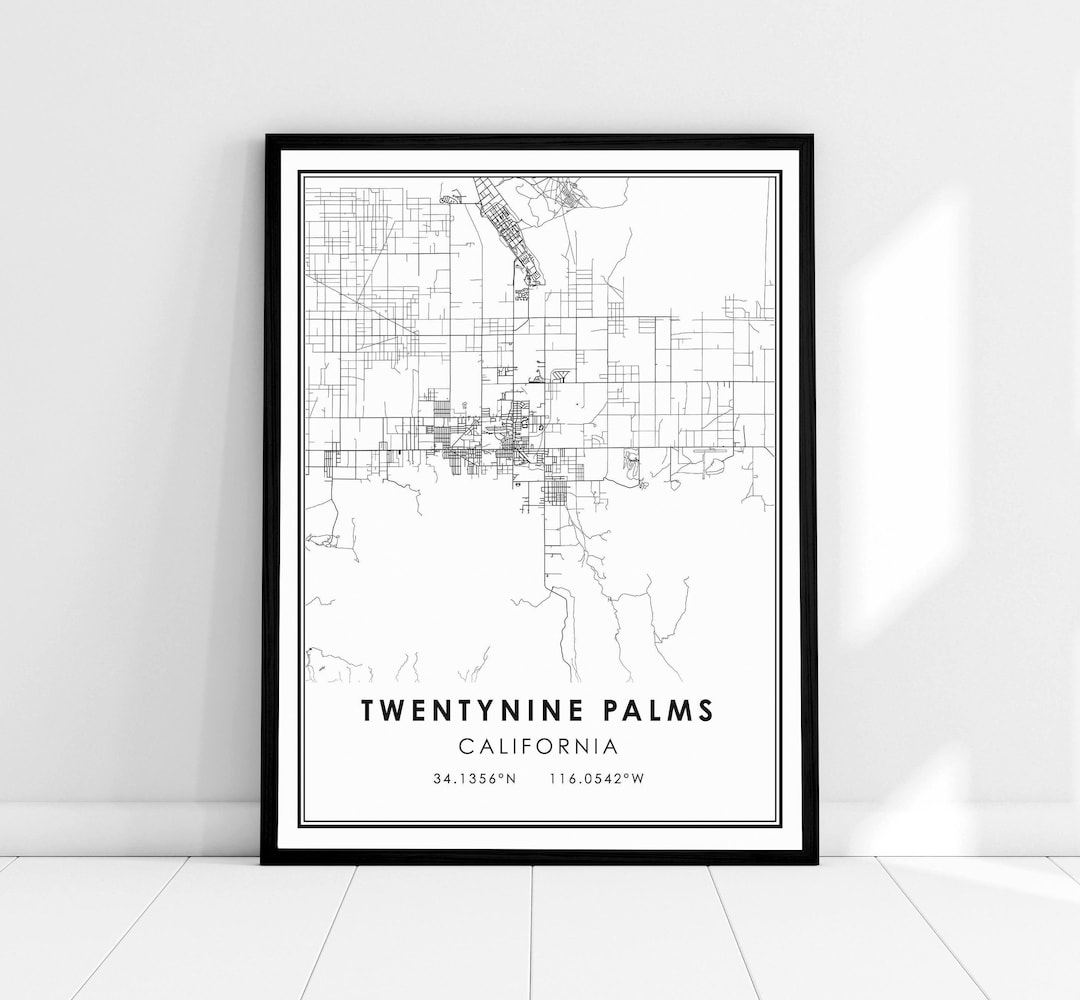 Twentynine Palms California Map Print Poster Canvas California Map
