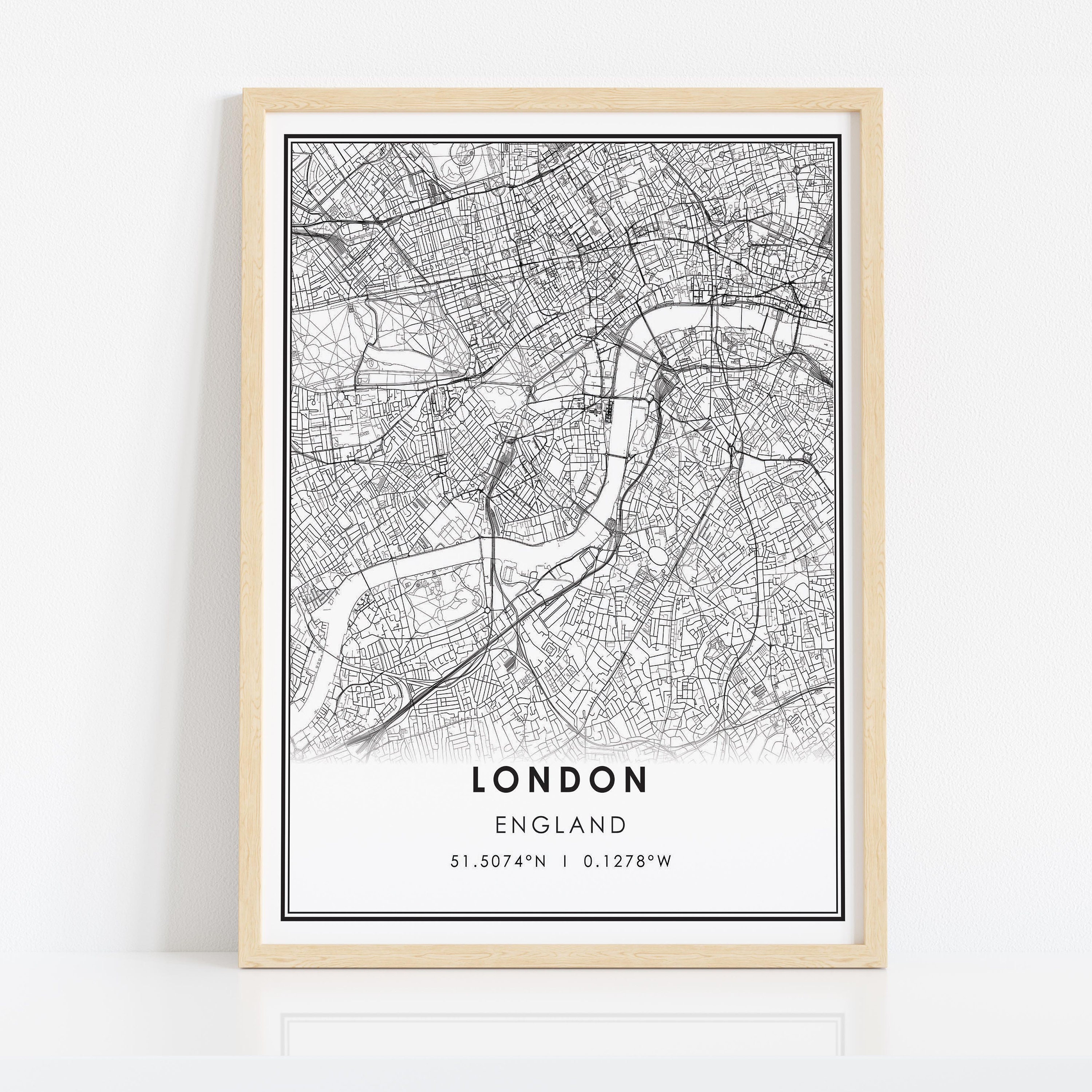 Discover London map print poster canvas | England map print poster canvas