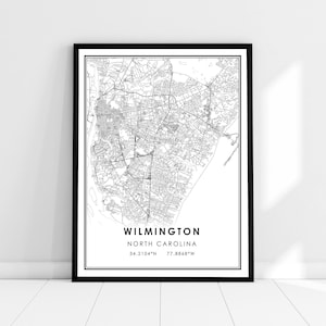 Wilmington map print poster canvas | North Carolina map print poster canvas | Wilmington city map print poster canvas