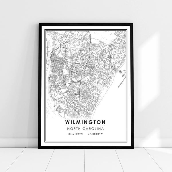 Wilmington map print poster canvas | North Carolina map print poster canvas | Wilmington city map print poster canvas