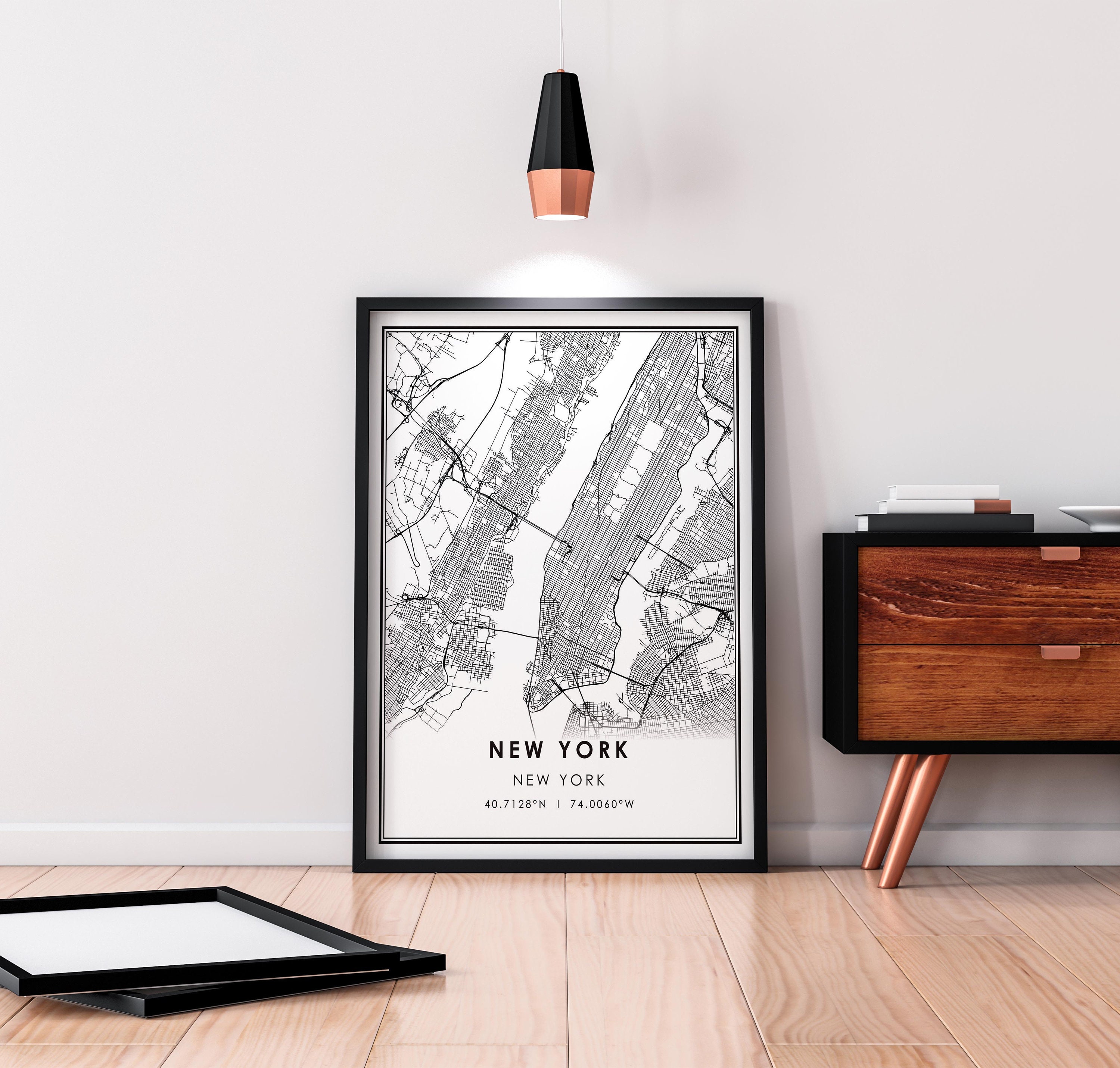 Discover New York map print poster canvas | New York city map print poster canvas Poster