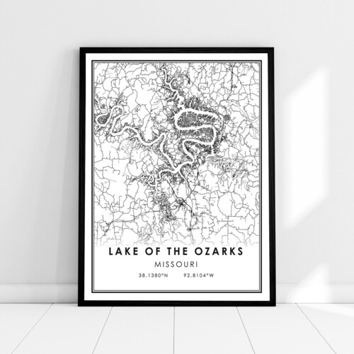 Printable Map Lake of the Ozarks Missouri United States - Etsy