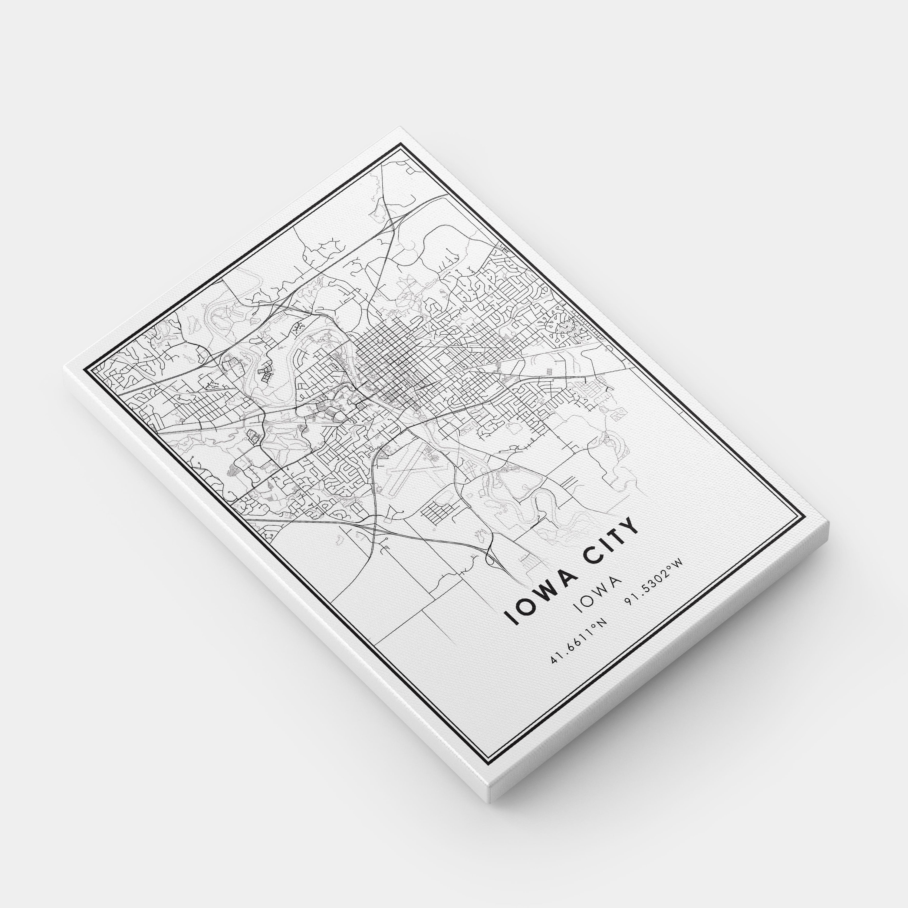 Iowa City Map Print Poster Canvas Iowa Map Print Poster - Etsy