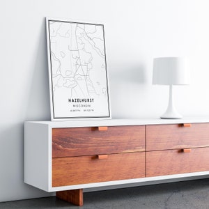 Hazelhurst map print poster canvas Wisconsin map print poster canvas Hazelhurst city map print poster canvas image 7