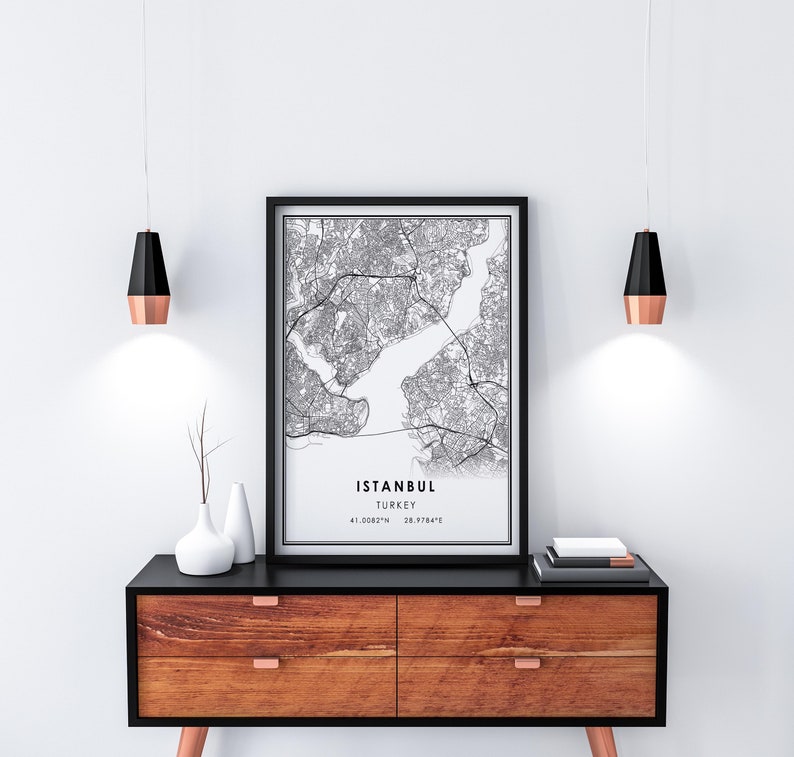 Istanbul map print poster canvas Istanbul road map print poster canvas image 6