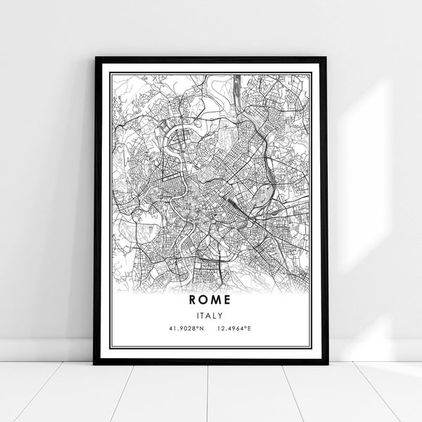 Rome map print poster canvas | Italy map print poster canvas | Rome city map print poster canvas