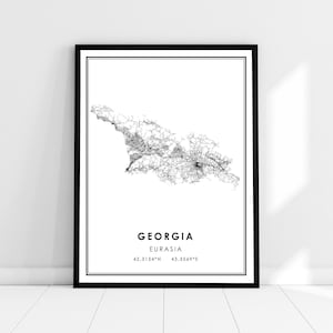 Georgia map print poster canvas | Georgia road map print poster canvas