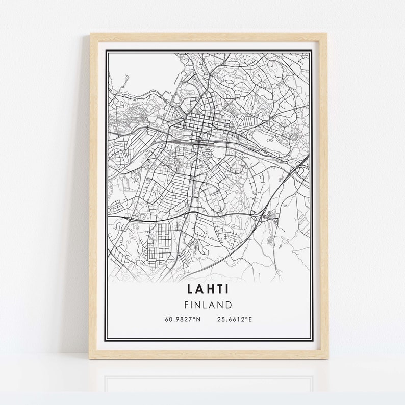 Lahti Finland map print poster canvas Lahti Finland map print poster canvas Lahti Finland city map print poster canvas image 2