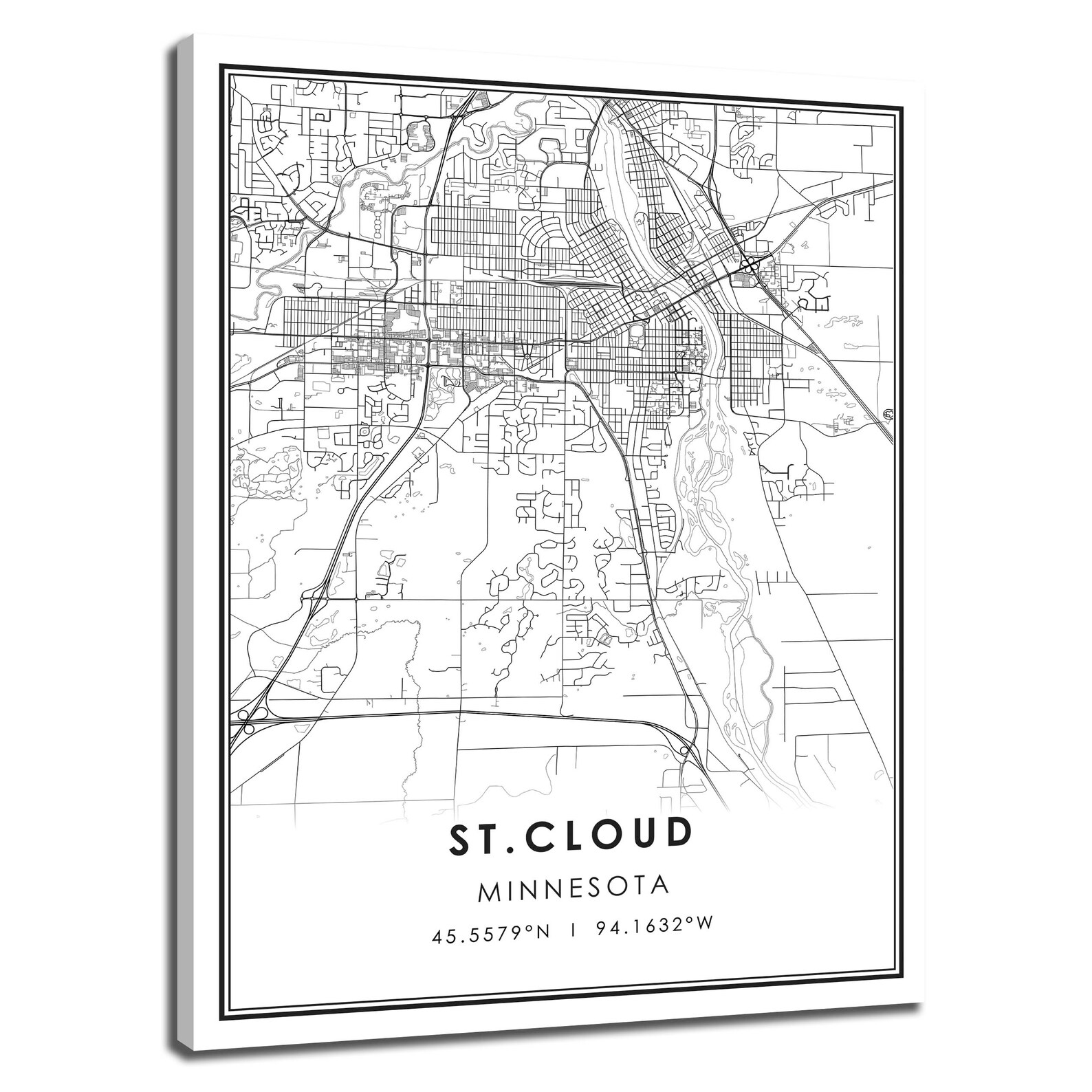St Cloud map print poster canvas St Cloud Minnesota city map Etsy