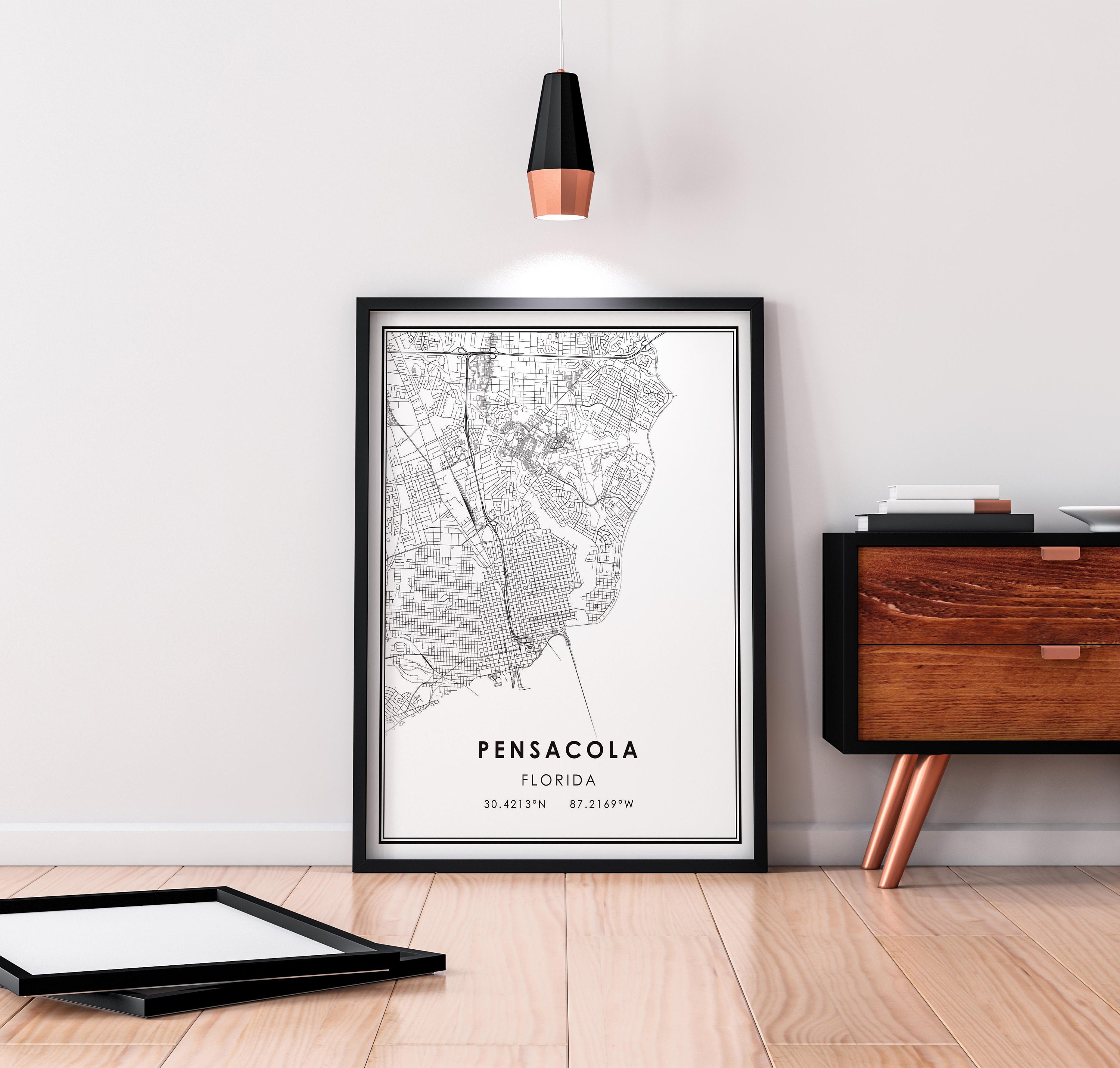 Pensacola Map Print Poster Canvas Florida Map Print Poster - Etsy