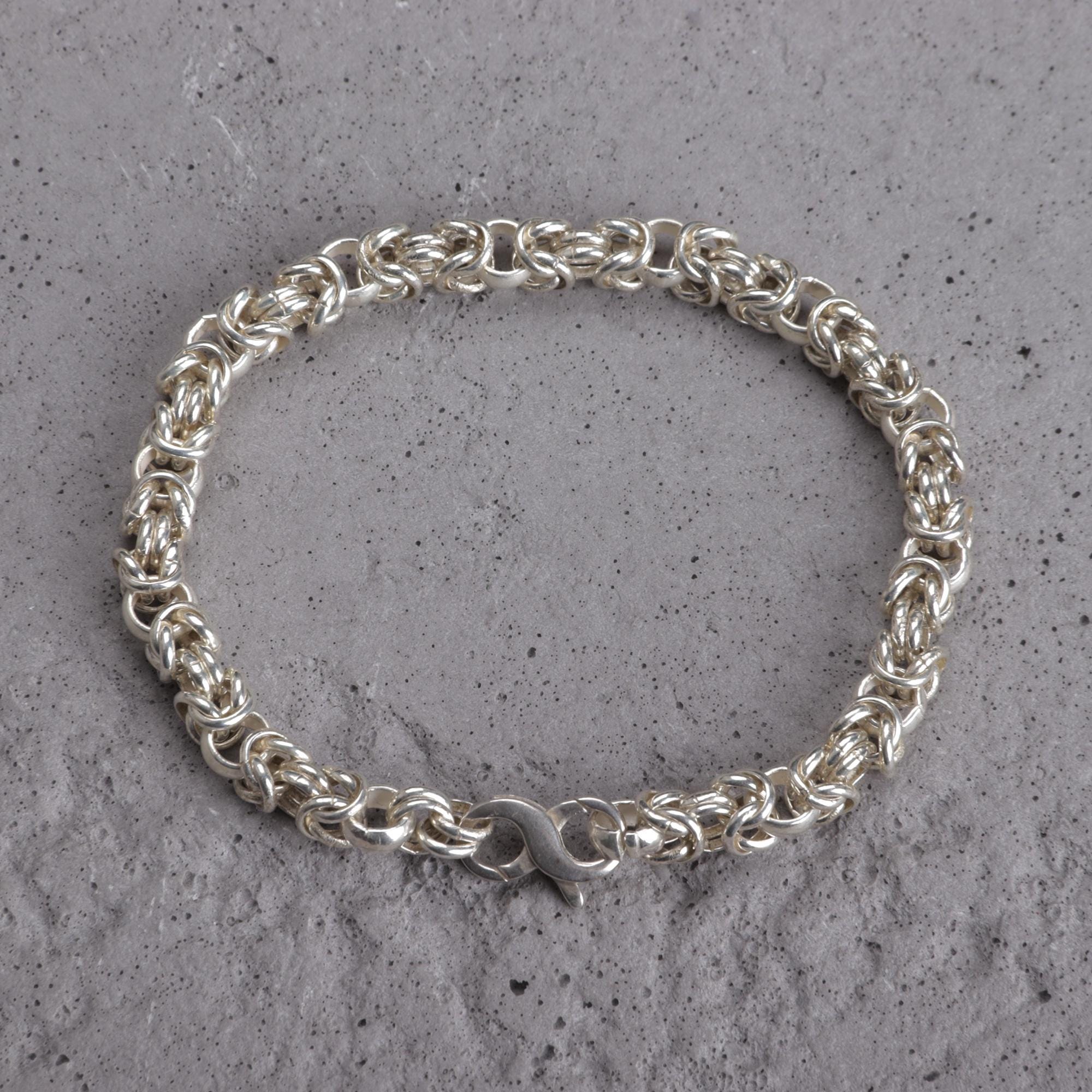 925 Sterling Silver Byzantine Bracelet Byzantine Chain Bracelet