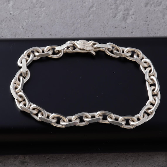 ダニエル　Silver925 Anchor Chain Bracelet 925 Sterling Silver Anchor Chain Bracelet, Cable Link Heavy